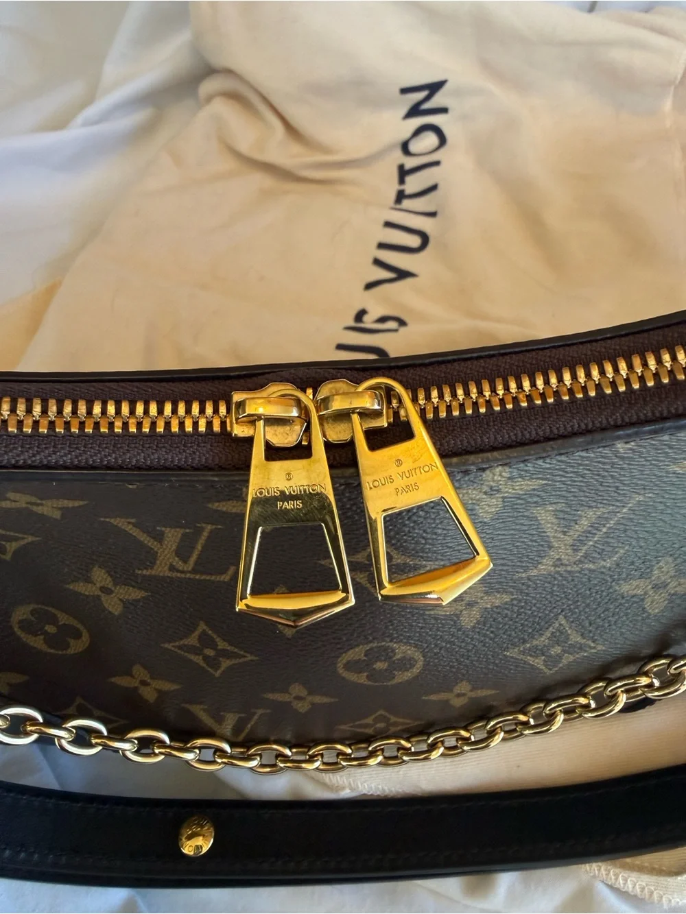 Louis Vuitton Brown Monogram Boulogne PM Shoulder Bag with Black Trim